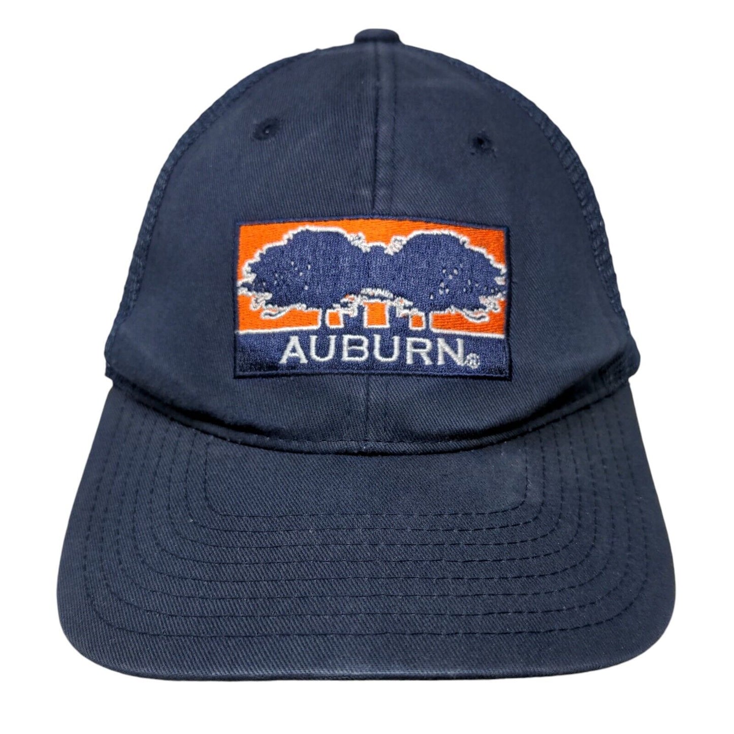 Auburn Snapback Mesh Back Trucker Hat Blue One Size Embroidered Zephyr