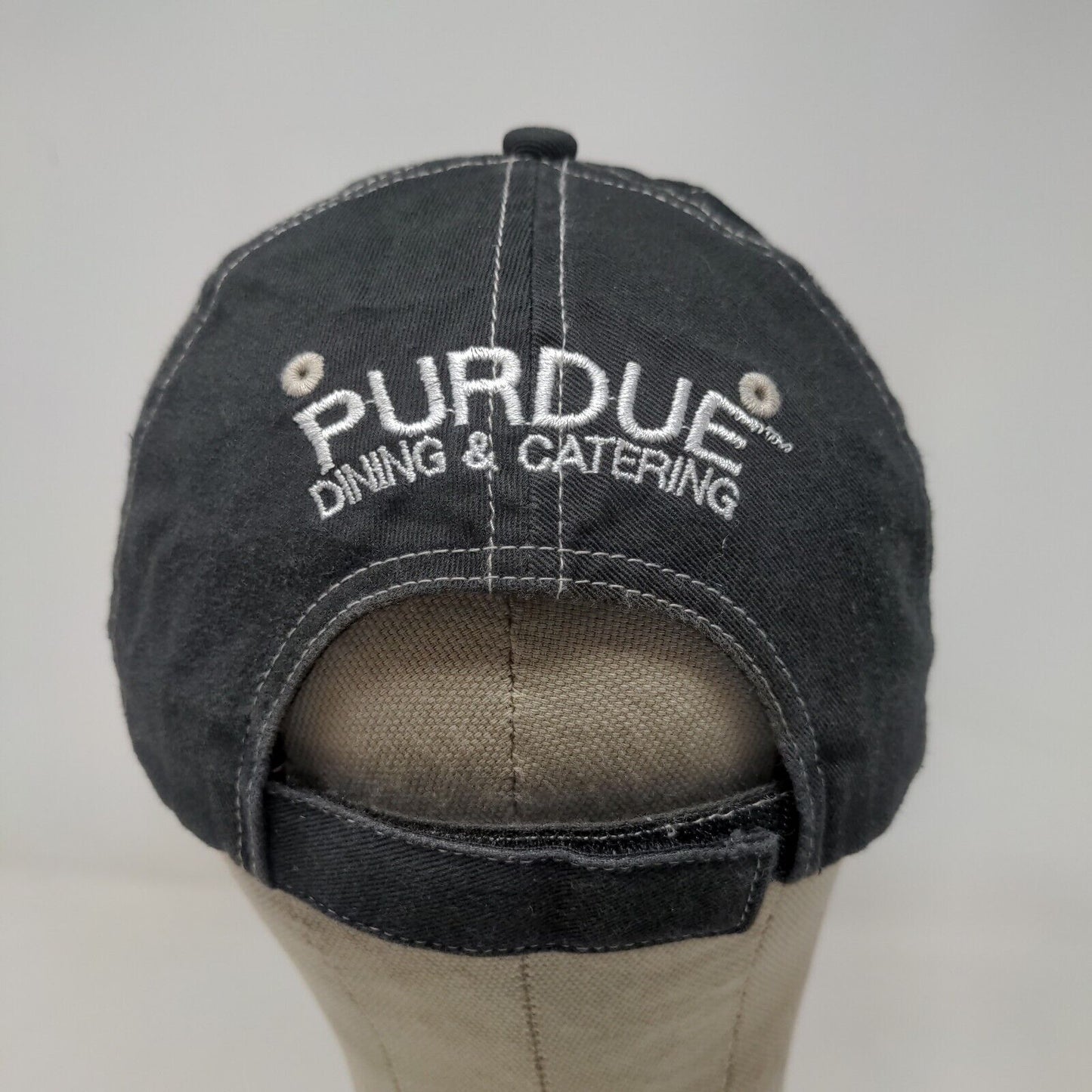 Port Authority Men's Strapback Hat Gray OSFA Embroidered 150 Years Purdue Dining