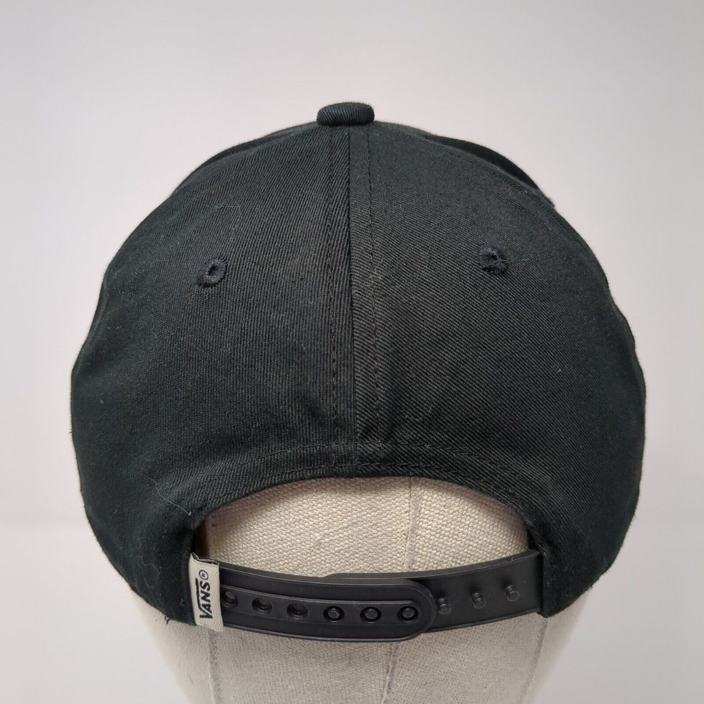 Vans Snapback Hat Black One Size Adjustable Solid Embroidered 6 Panel