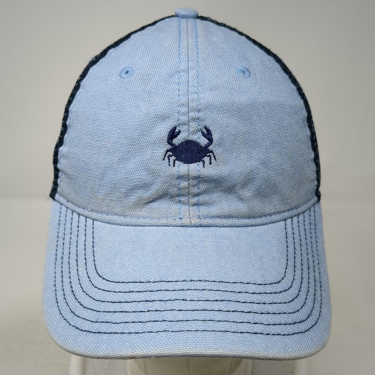 Legacy Trucker Hat Blue One Size Mesh Back Embroidered Crab Adjustable Snapback