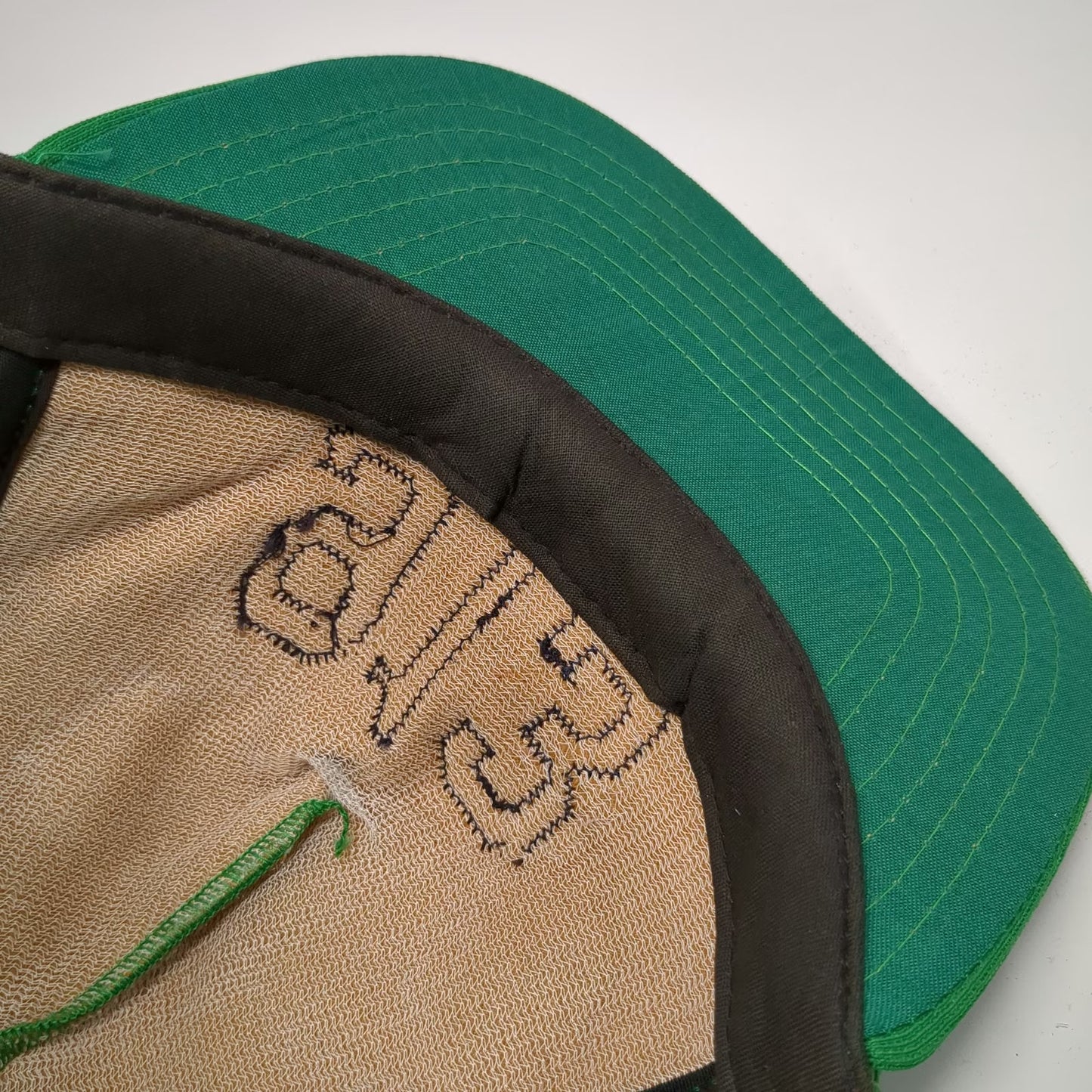New Era Trucker Hat Green L 913 Number Mesh Snapback USA Made Pro Design hat