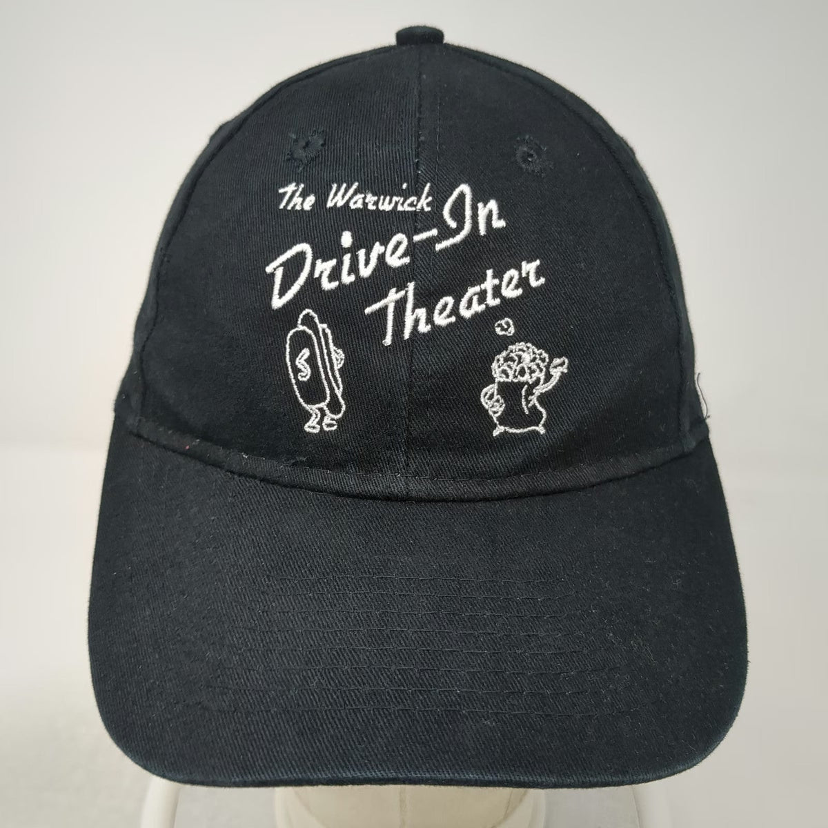 KC Baseball Cap Black One Size Strapback Cotton Warwick Drive-In Theater Hat