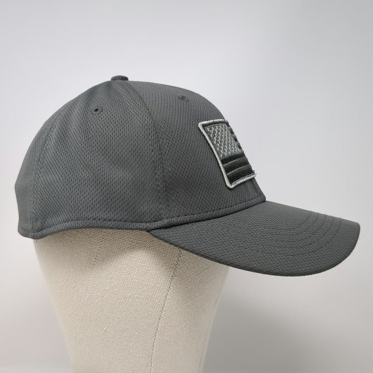 Peterbilt Baseball Cap Gray One Size Fitted American Flag Logo Polyester Hat