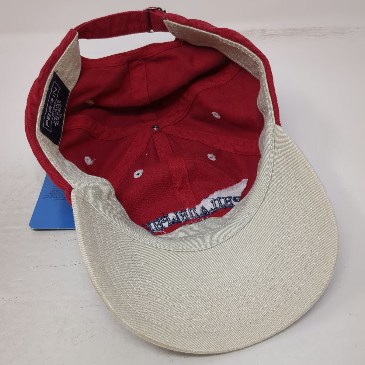 Perrin Baseball Cap Red One Size Philadelphia 1776 Embroidery Slideback Hat