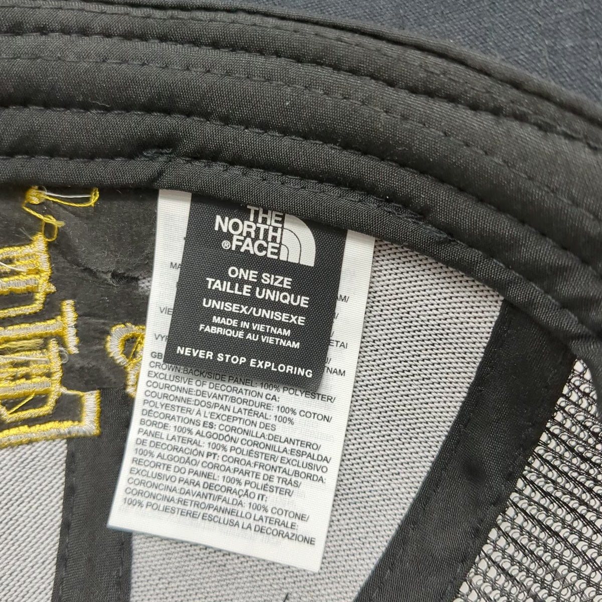 The North Face Trucker Hat Black Yellow One Size Mesh Snapback F&E Services Inc