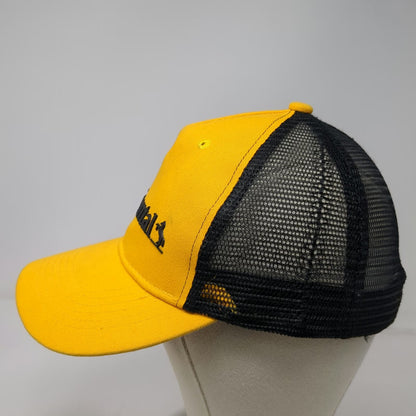 Continental Hat 5 Panel Yellow One Size Mesh Back Strapback Logo Graphic Trucker