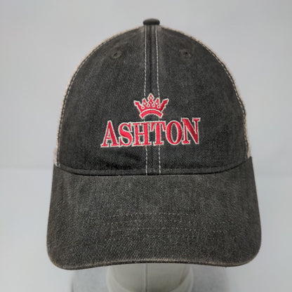 Ashton Slideback Trucker Hat Gray OSFA Adjustable Embroidered Mesh Back 6 Panel