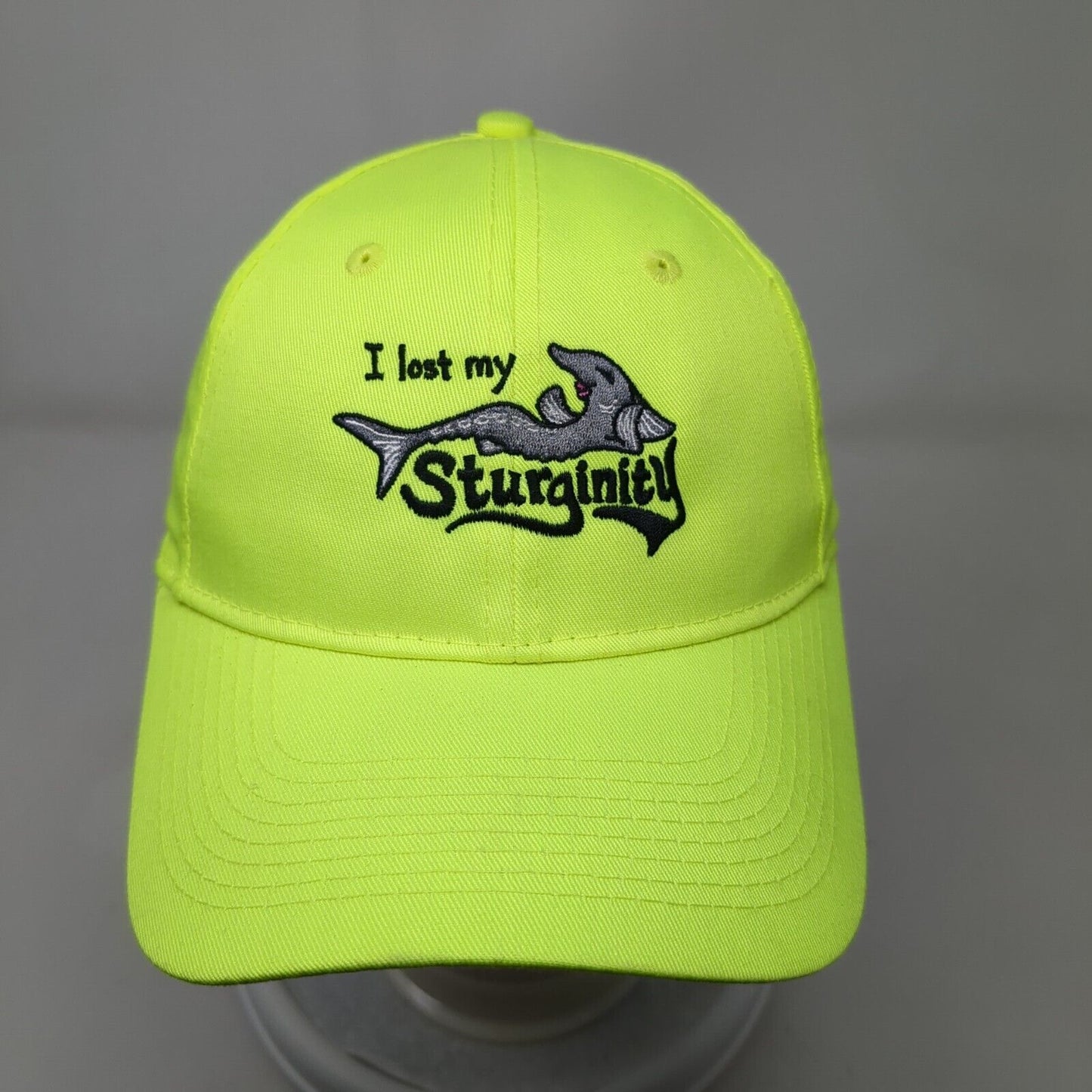 I Lost My Sturginity Schwartz Sturgeon Pond Strapback Hat Green OSFA Adjustable