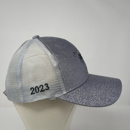 Snake Chase 2023 Ponytail Trucker Hat Gray One Size Adjustable Glitter Mesh Back