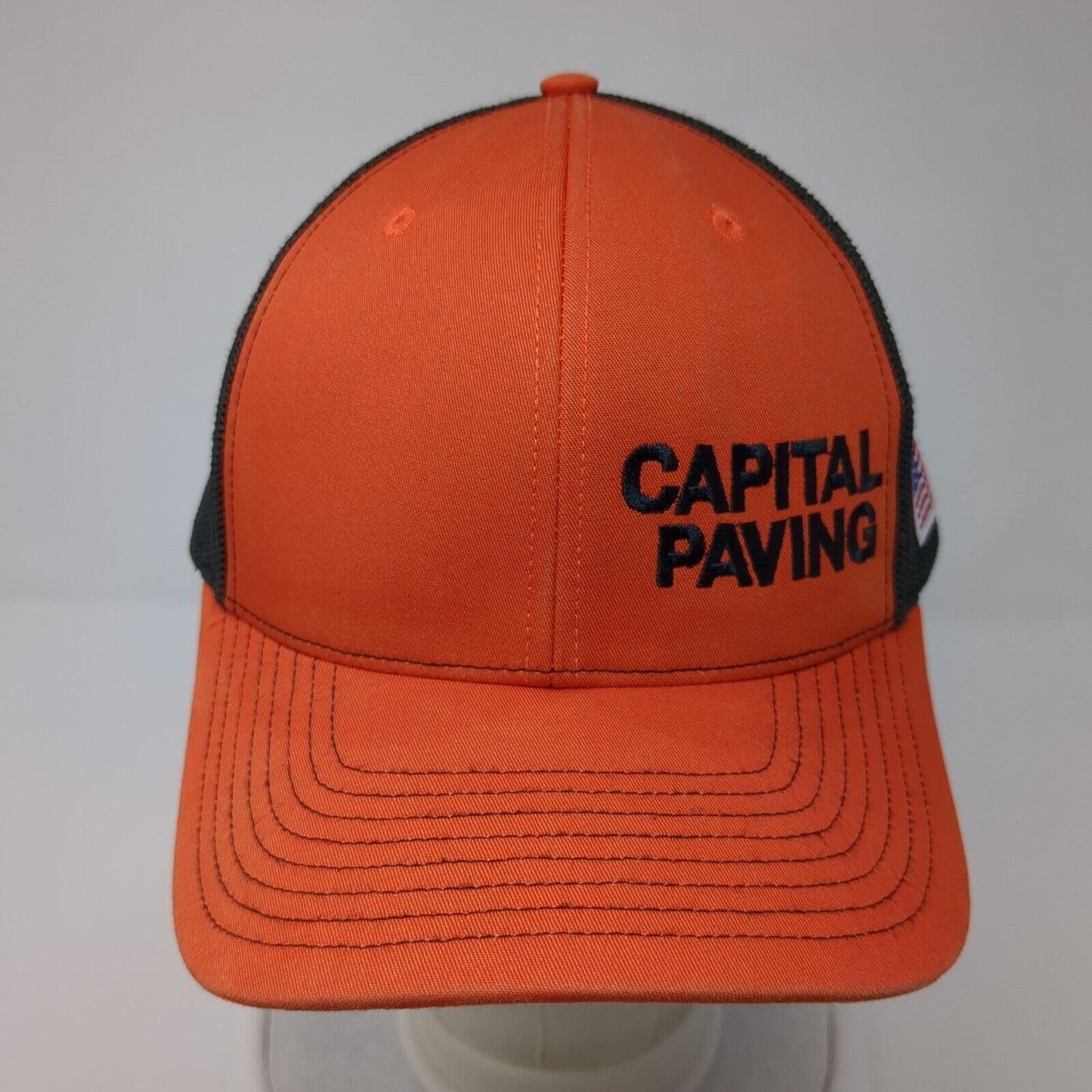 Capital Paving Snapback Trucker Hat Orange OSFA Mesh Back Richardson