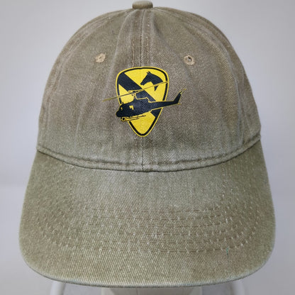 Beige Baseball Cap One Size 1st Cavalry Huey Helicopter Patch Slideback Hat