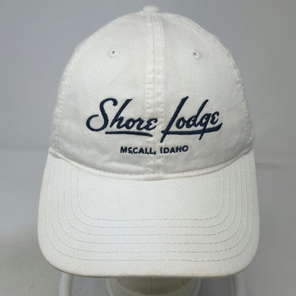Legacy Baseball Cap White One Size Shore Lodge McCall Idaho Cotton Slideback Hat