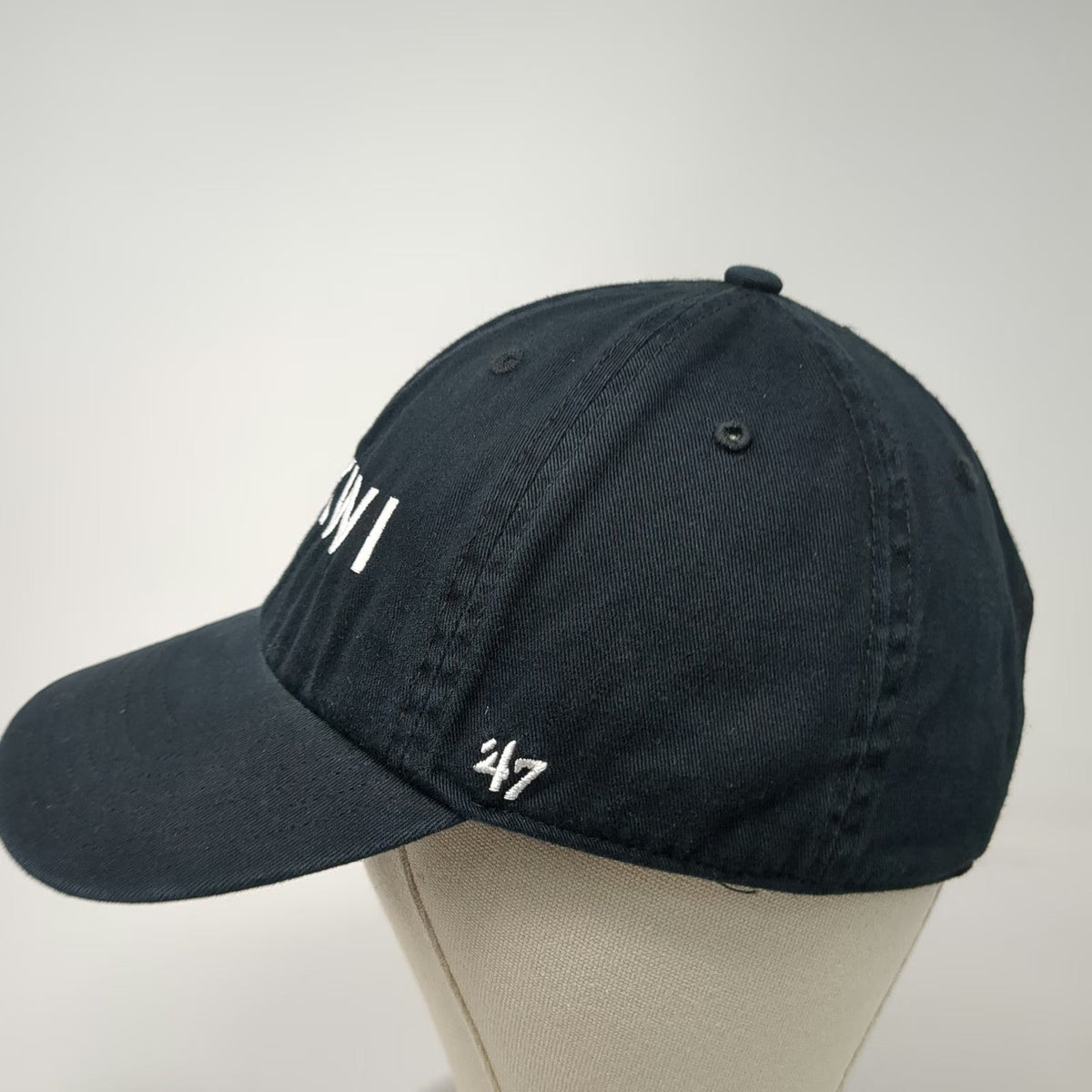 '47 Baseball Cap Black One Size Adjustable Strap Embroidered KWI Logo Cotton Hat