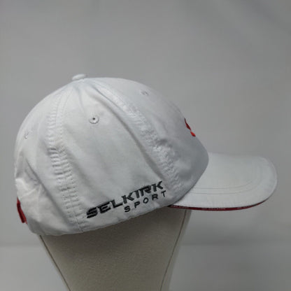 Selkirk Sport Strapback Hat White OSFA Adjustable Embroidered 6 Panel Polyester