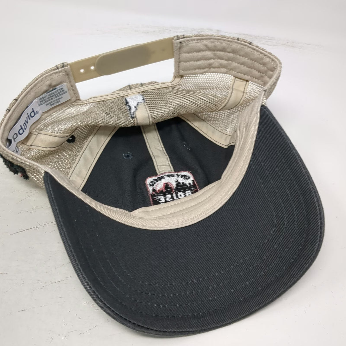 Camp David Trucker Hat Gray One Size Boise Idaho City Trees Patch Snapback Mesh