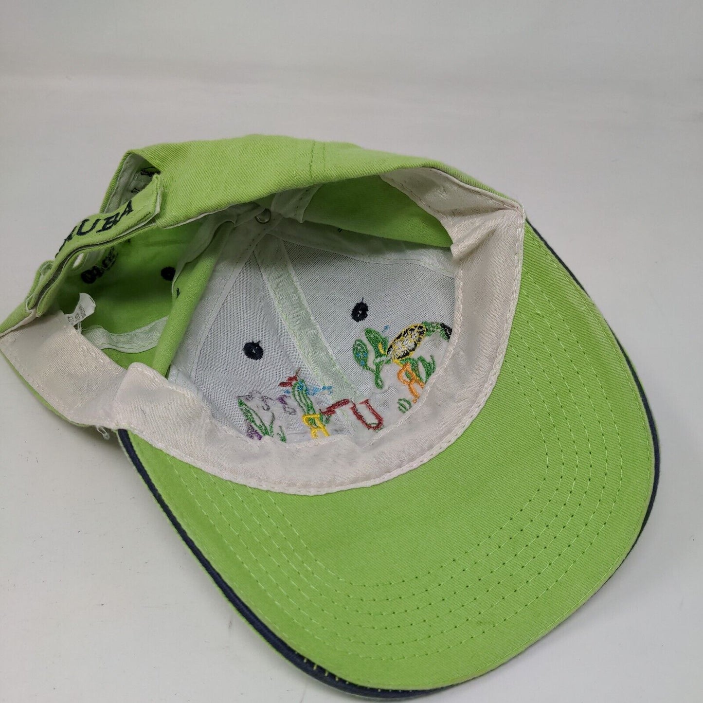 Aruba One Happy Island Strapback Hat Green 58cm Adjustable Embroidered