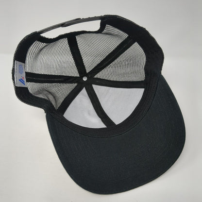 Cactus Alley Patch Snapback Trucker Hat Black One Size Solid Mesh Back