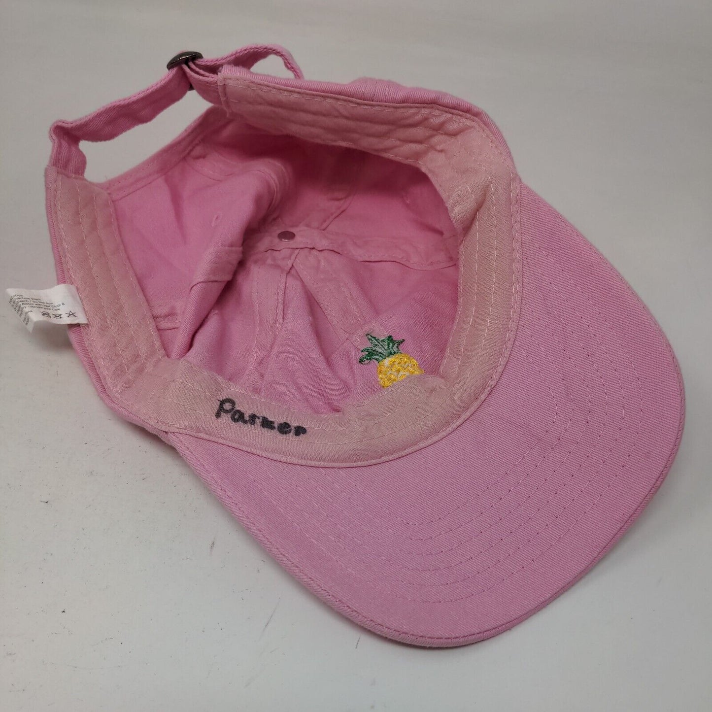 Pineapple Slideback Hat Pink One Size Embroidered Adjustable Dalix