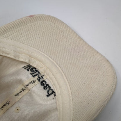 Book of the Month Beige Baseball Cap One Size Corduroy Well-read Side Logo Hat