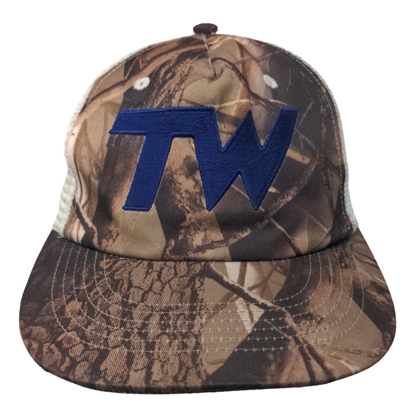 TW Snapback Mesh Back Trucker Hat Camo OSFA Embroidered TW Logo
