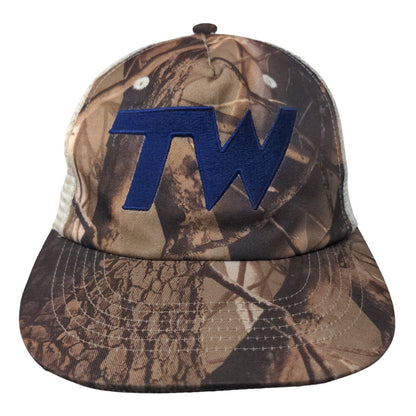 TW Snapback Mesh Back Trucker Hat Camo OSFA Embroidered TW Logo
