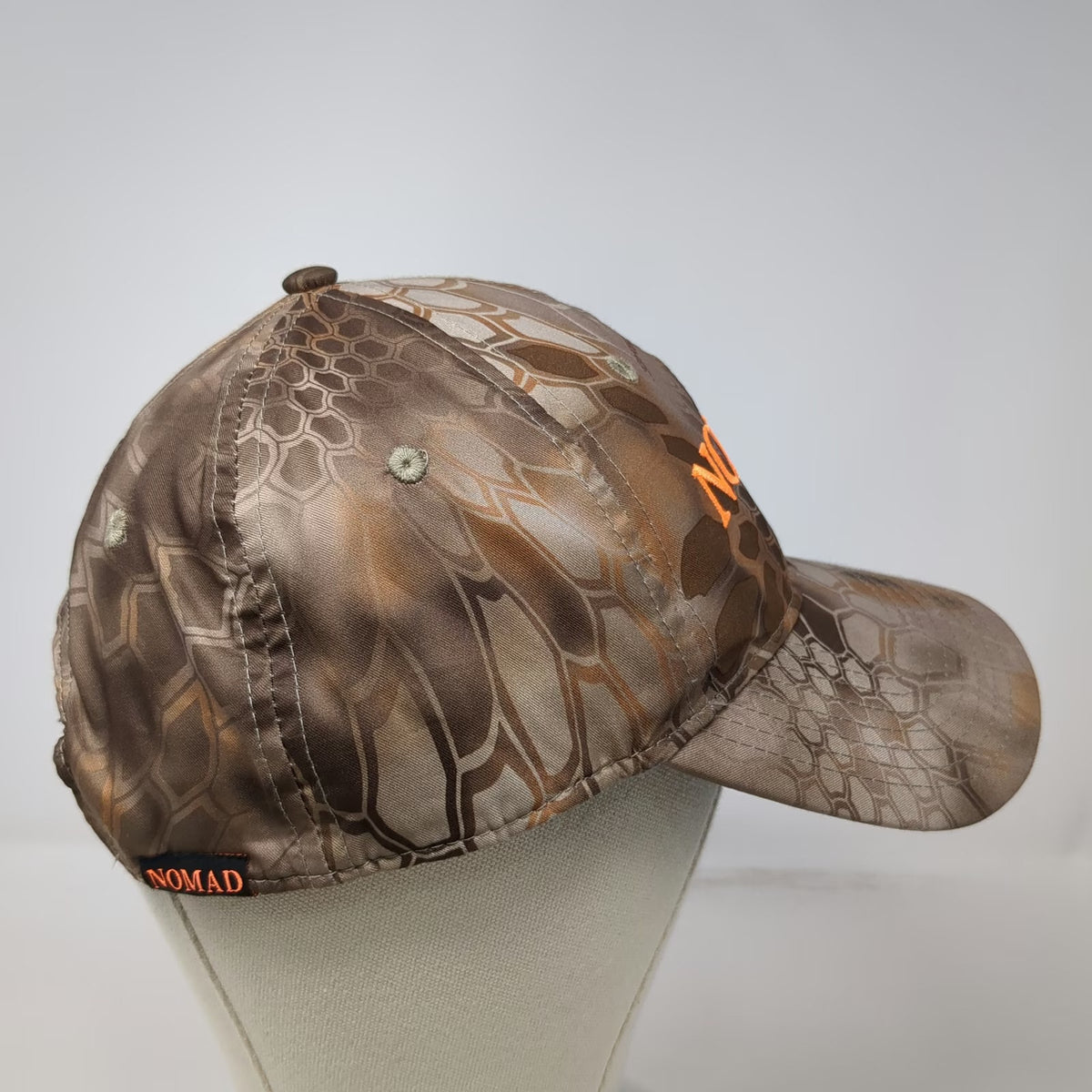 Nomad Snapback Brown Orange One Size Kryptek Camo Banshee Hunting Logo Hat