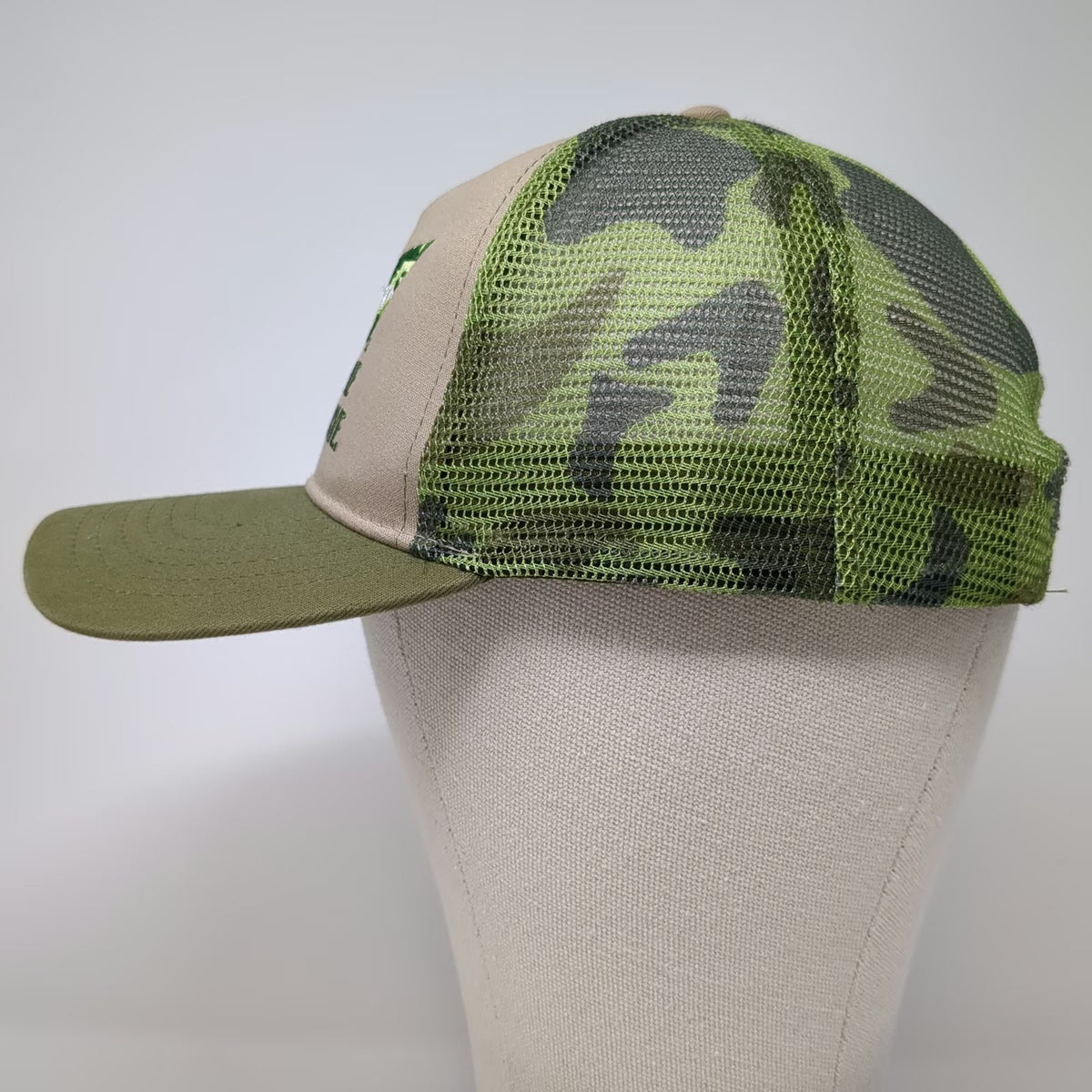 Budweiser Trucker Hat Beige Green One Size Snapback Camo Bowtie Proud To Serve