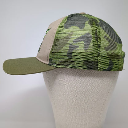 Budweiser Trucker Hat Beige Green One Size Snapback Camo Bowtie Proud To Serve