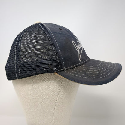 Jack Daniel's Trucker Hat Blue One Size Mesh Back Snapback Embroidered Logo