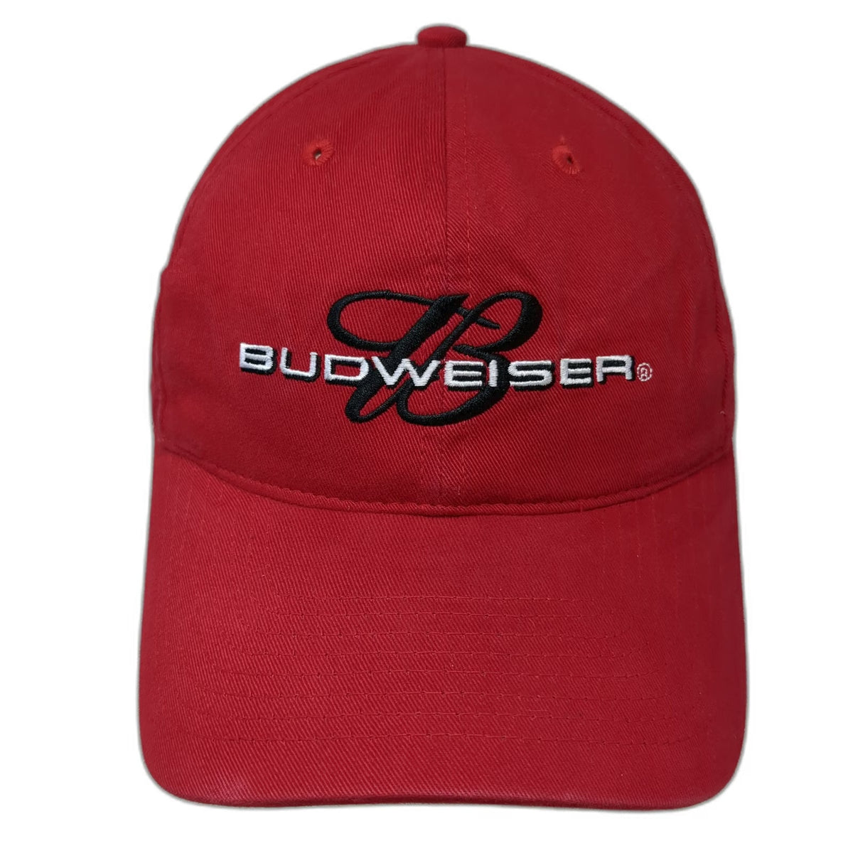 Budweiser Baseball Cap Red One Size Slideback Embroidered Logo Cotton Beer Hat