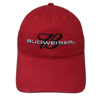 Budweiser Baseball Cap Red One Size Slideback Embroidered Logo Cotton Beer Hat