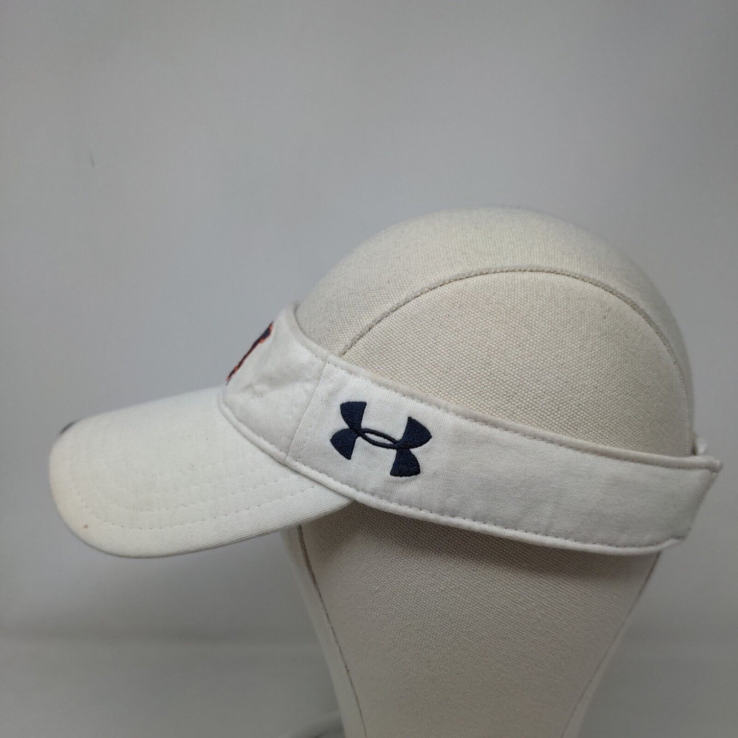 Under Armour Men's Strapback Sun Visor Cap Hat White Size L Auburn University