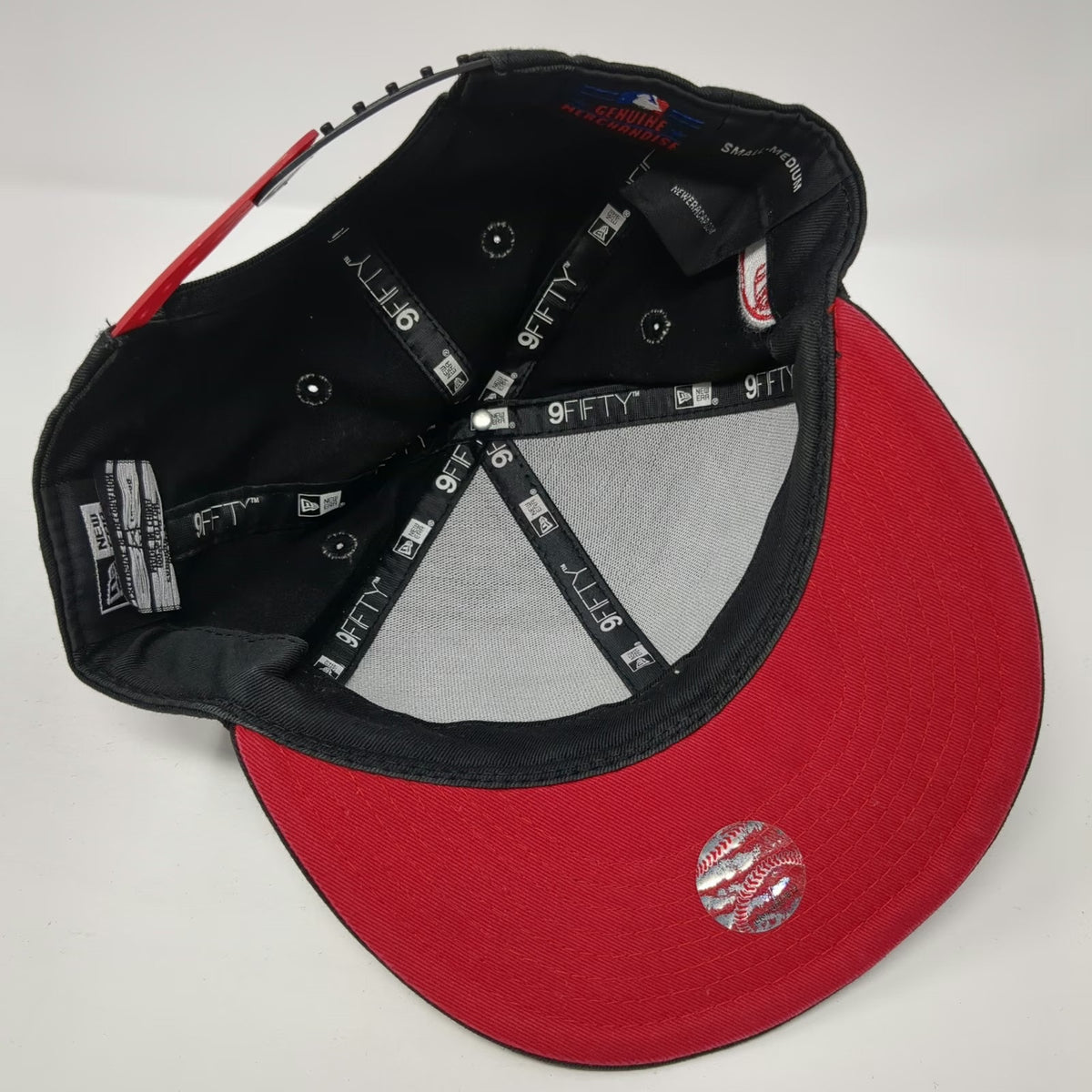 New York Yankees MLB New Era Snapback Hat Black S/M Triple Logo Red Gray White
