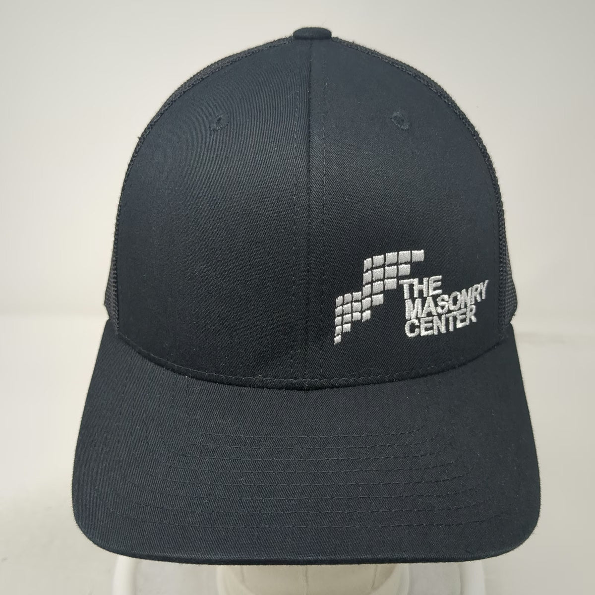 Yupoong Trucker Hat Black One Size The Masonry Center Mesh Snapback Hat Logo