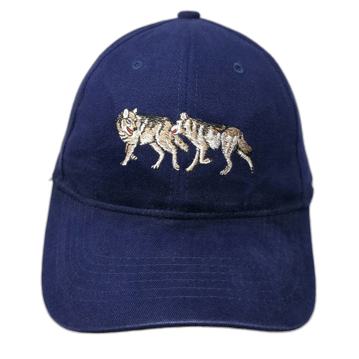 Shasta Wear Baseball Cap Blue One Size Montana Wolf Embroidery Strapback hat