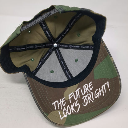 Valuetainment Snapback Hat Green Camo One Size Lion The Future Looks Bright