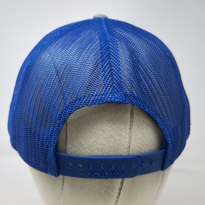 Richardson Trucker Hat Gray Blue One Size Echelon Rifles Mesh Snapback Curved