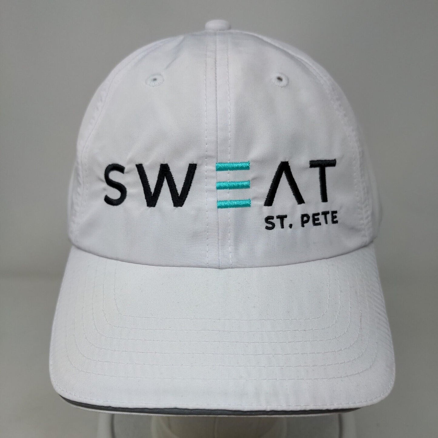 Sweat St. Pete Strapback Hat White One Size Embroidered 6 Panel Core 365