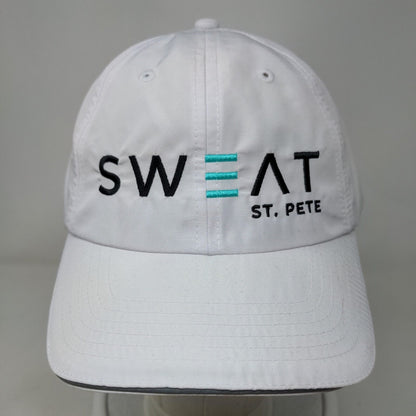 Sweat St. Pete Strapback Hat White One Size Embroidered 6 Panel Core 365
