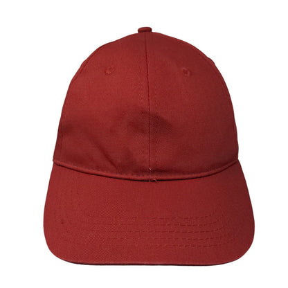 Unbranded Strapback Hat Red One Size Adjustable Vented Holes 6 Panel Blank