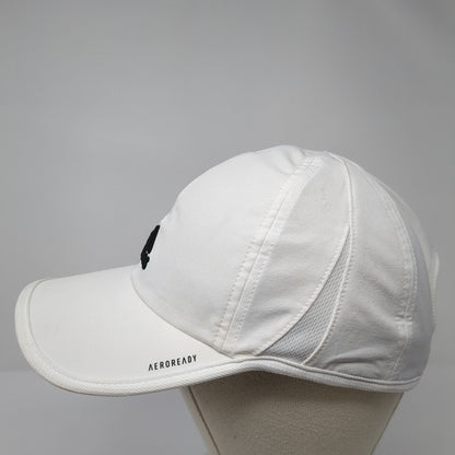 Adidas 3 Stripes Aeroready Strapback Hat White One Size Embroidered