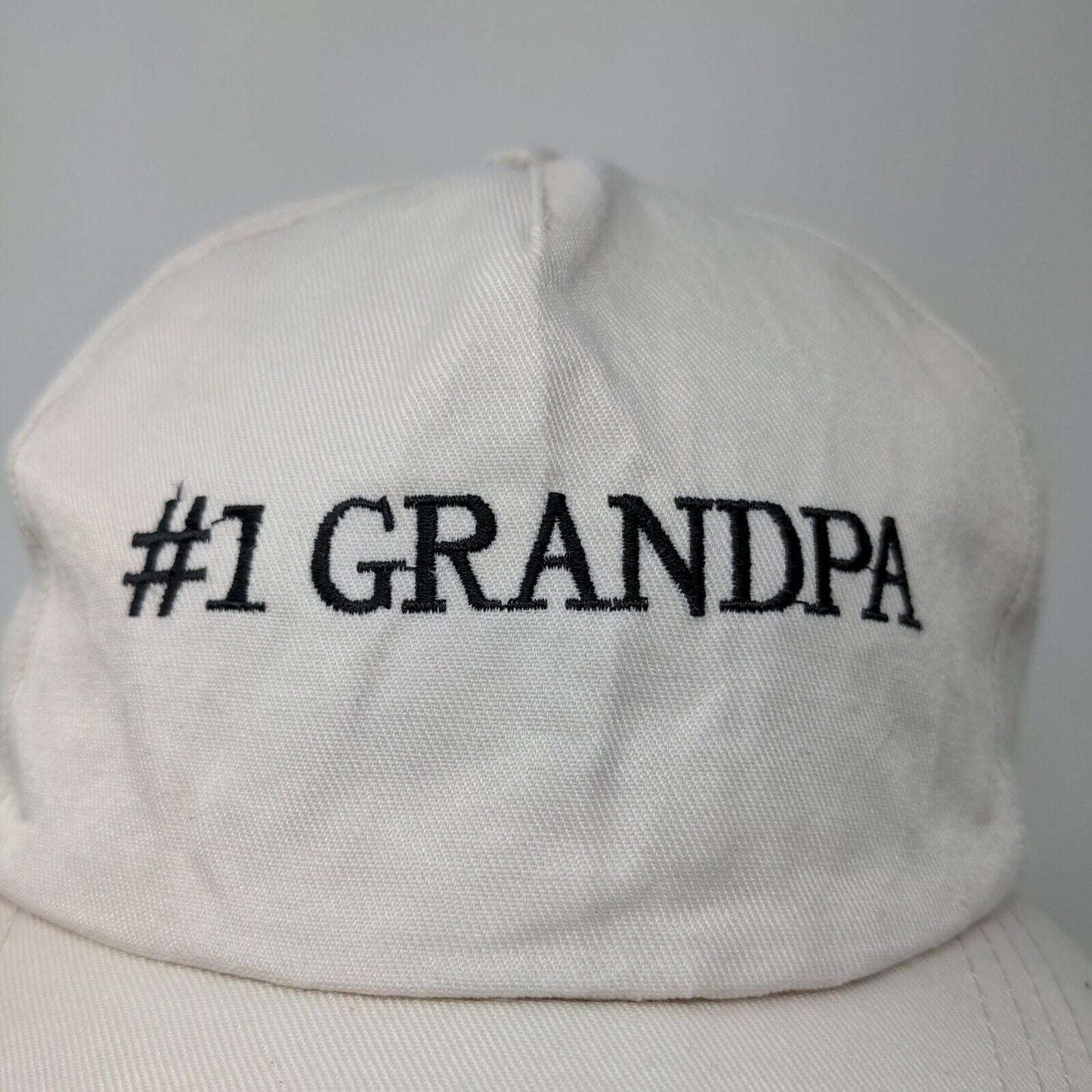 Unbranded Men's Snapback Hat Cream Adjustable Embroidered #1 Grandpa Logo