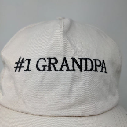 Unbranded Men's Snapback Hat Cream Adjustable Embroidered #1 Grandpa Logo