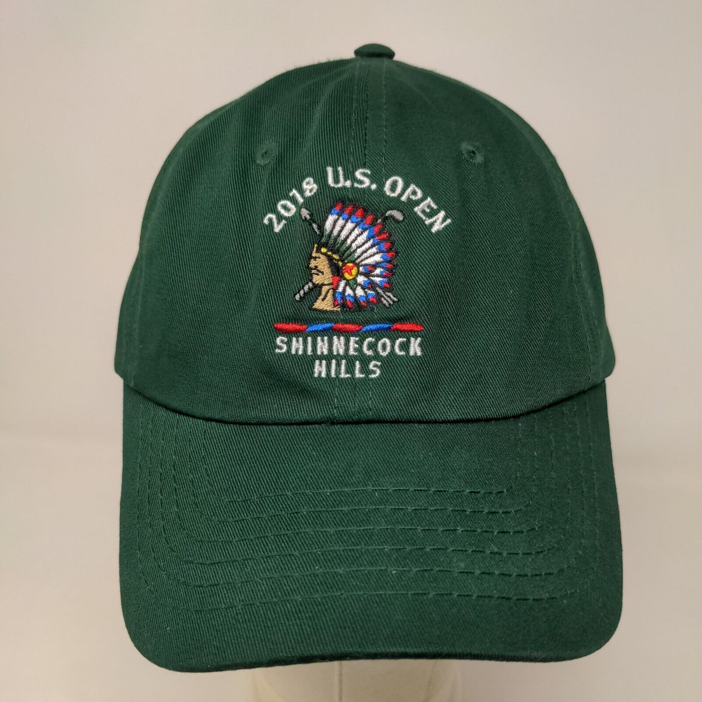 USGA Men's Slideback Hat Green Embroidered 2018 US Open Shinnecock Hills Logo