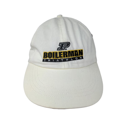 Purdue Boilerman Triathlon Slideback Hat White Cream Embroidered Logo