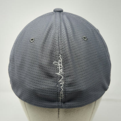 TravisMathew Baseball Cap Gray XL Fitted Mesh Texture 3D Logo Flexfit Script Hat