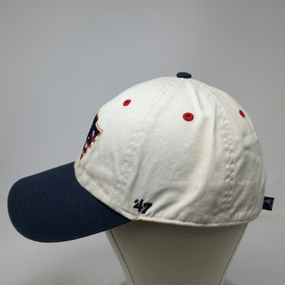 '47 New England Patriots NFL White Cap One Size Slideback Blue Cotton Logo Hat