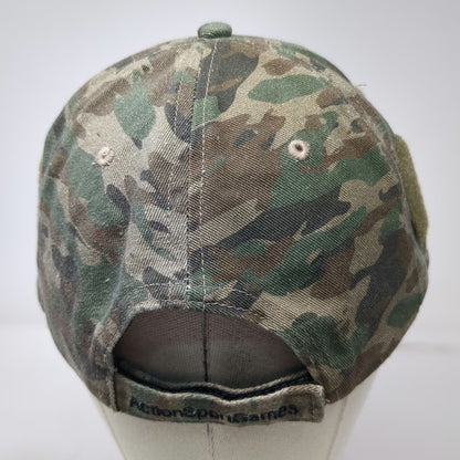 ActionSportGames Baseball Cap Green Camo One Size Strapback Side Patches Hat
