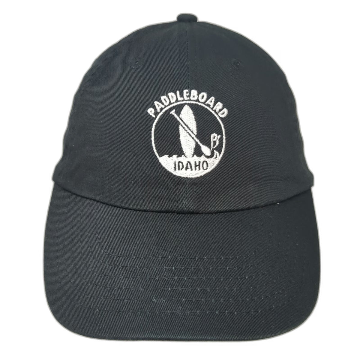 Black Baseball Cap One Size Paddleboard Idaho Embroidered Slideback Cotton Hat