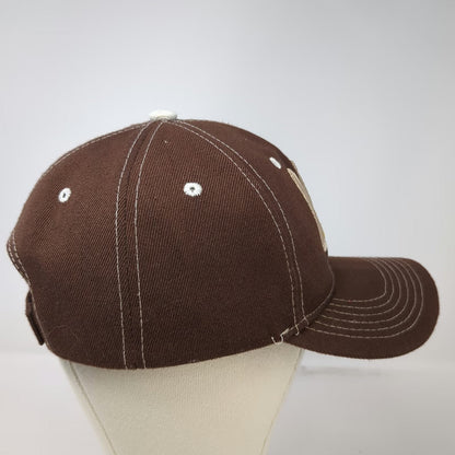 Caterpillar Baseball Cap Brown One Size Logo Strapback Contrast Stitching Hat